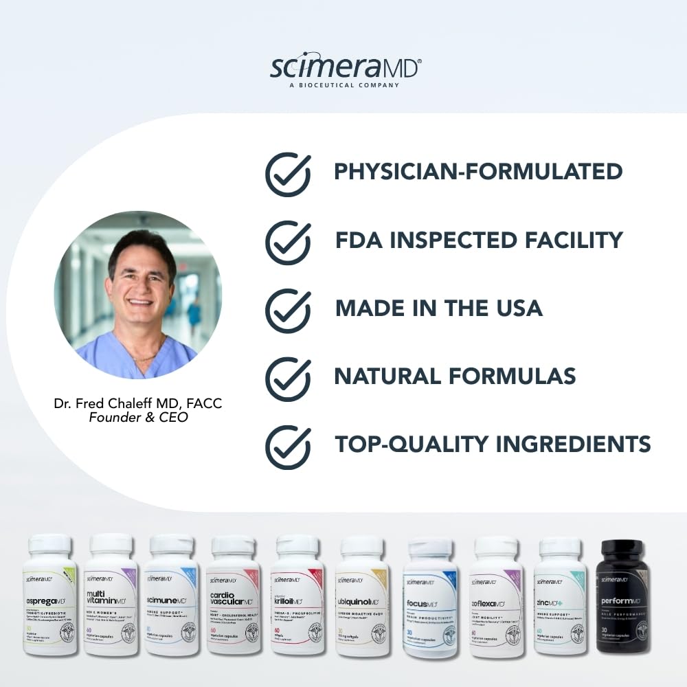 Scimera Bioscience CardiovascularMD Red Yeast Rice Supplement with Phytosterol Esters & CoQ10, Cardiologist-Formulated Cholesterol & Heart Health Support Capsules, 60 Capsules