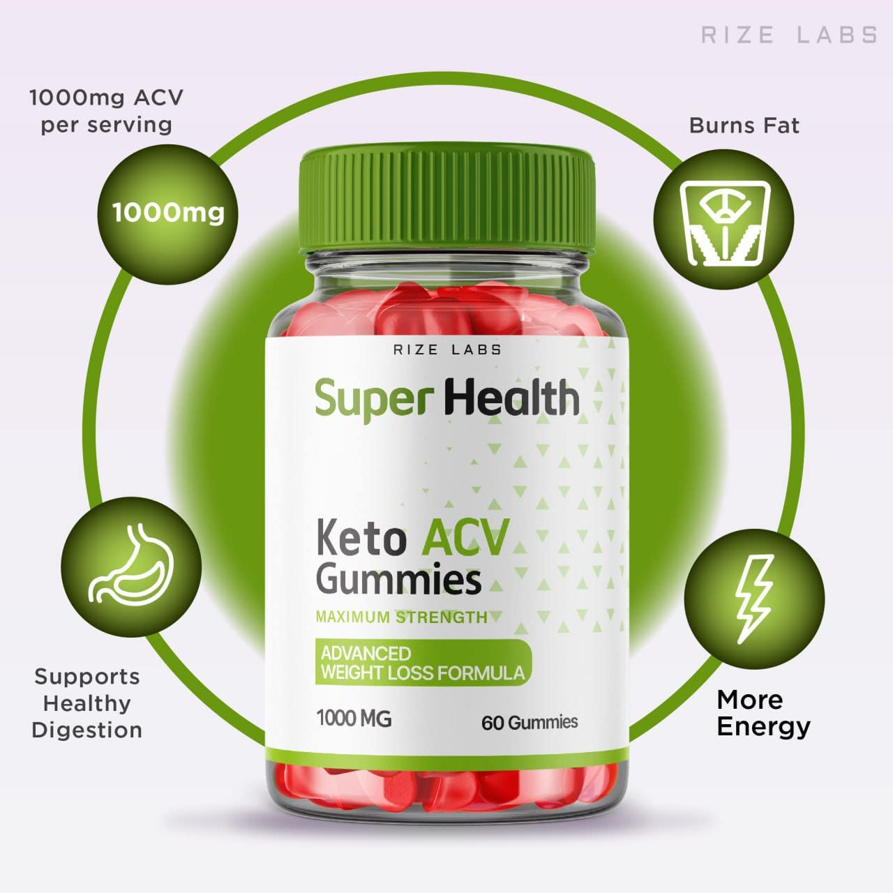 Rize Labs Super Health Keto ACV Gummies, 120 Gummies