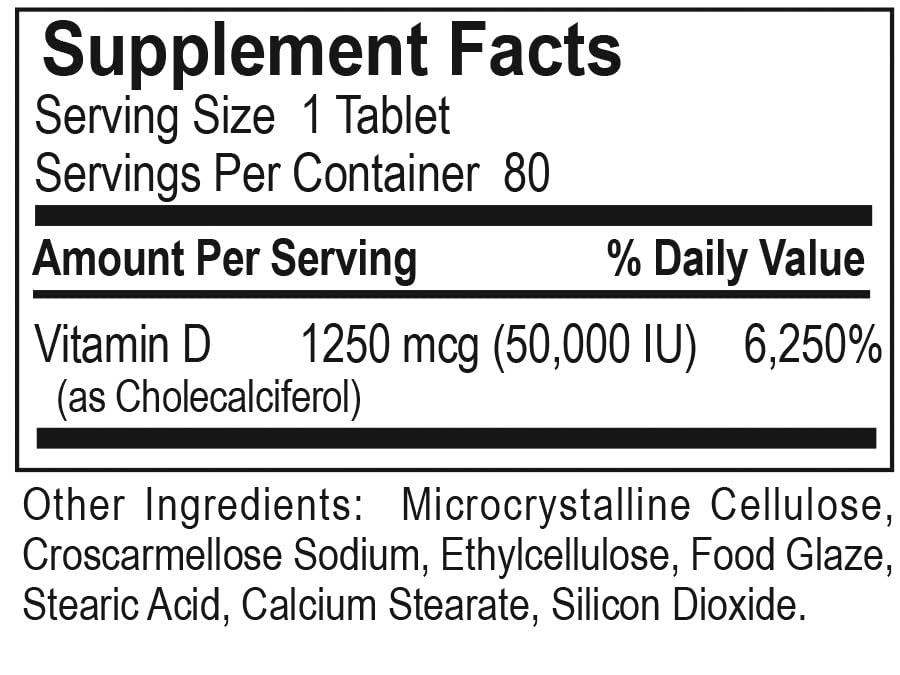 Dialyvite Vitamin D3 Max 50,000 IU Tablets 80