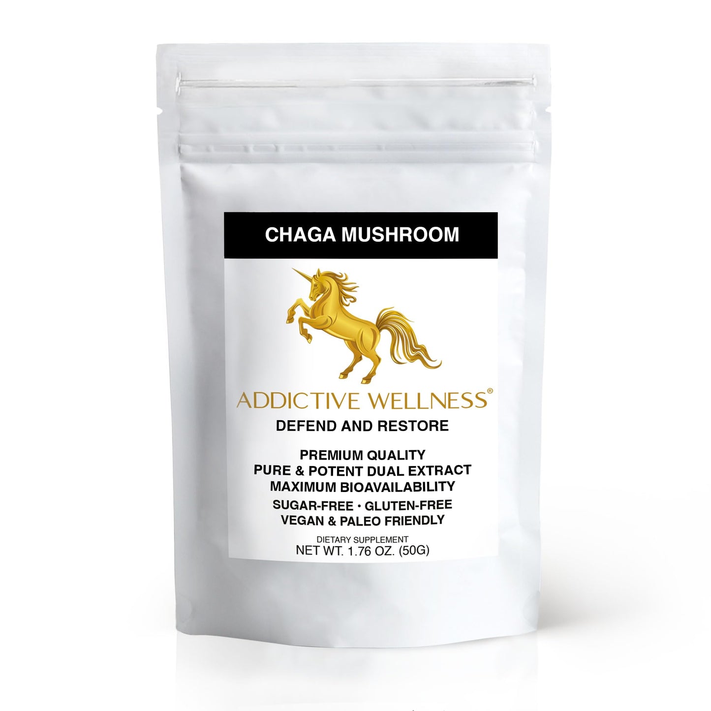 Addictive Wellness Chaga Mushroom Extract Powder 1.76 oz