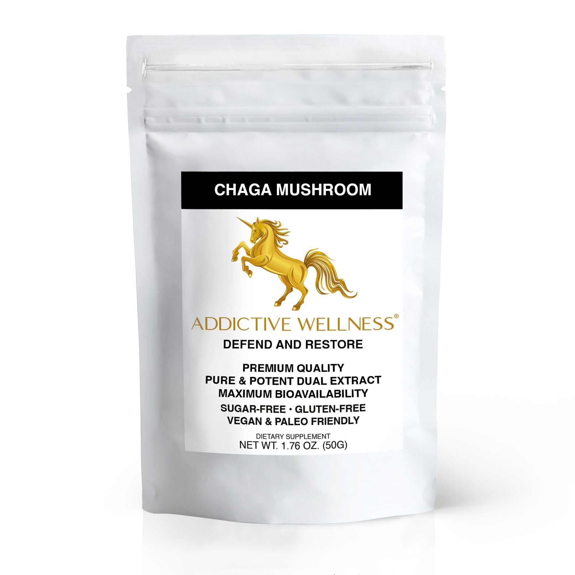Addictive Wellness Chaga Mushroom Extract Powder 1.76 oz