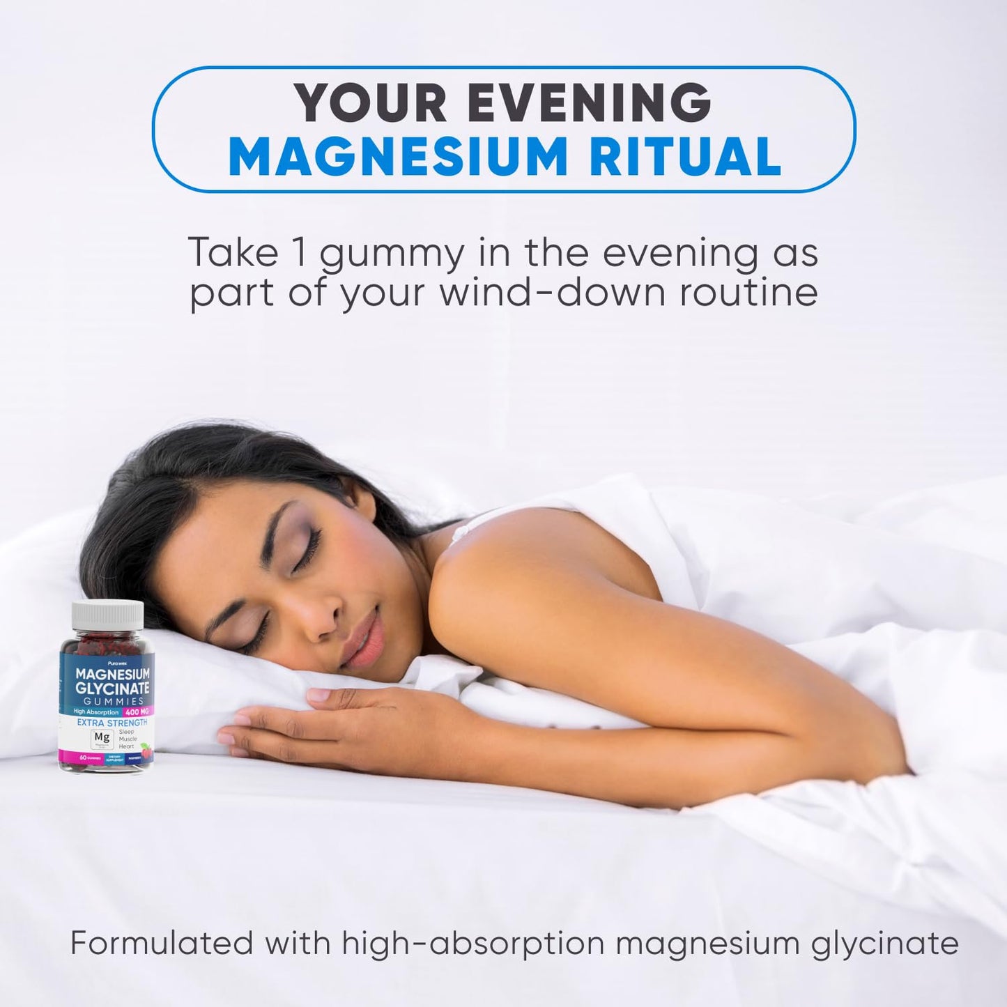 PURA WEX NUTRITION Magnesium Glycinate Gummies 400mg, 60 Gummies
