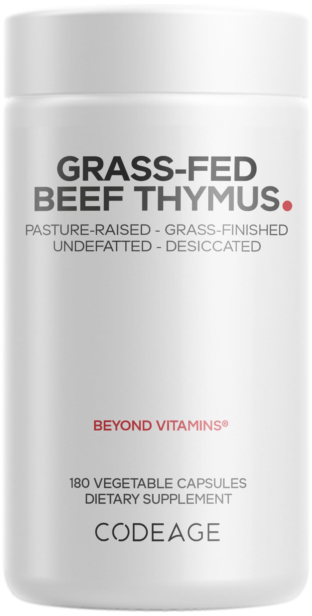 Codeage Beef Thymus, Grass-Fed, Liver, Freeze Dried, Desiccated 180 Capsules