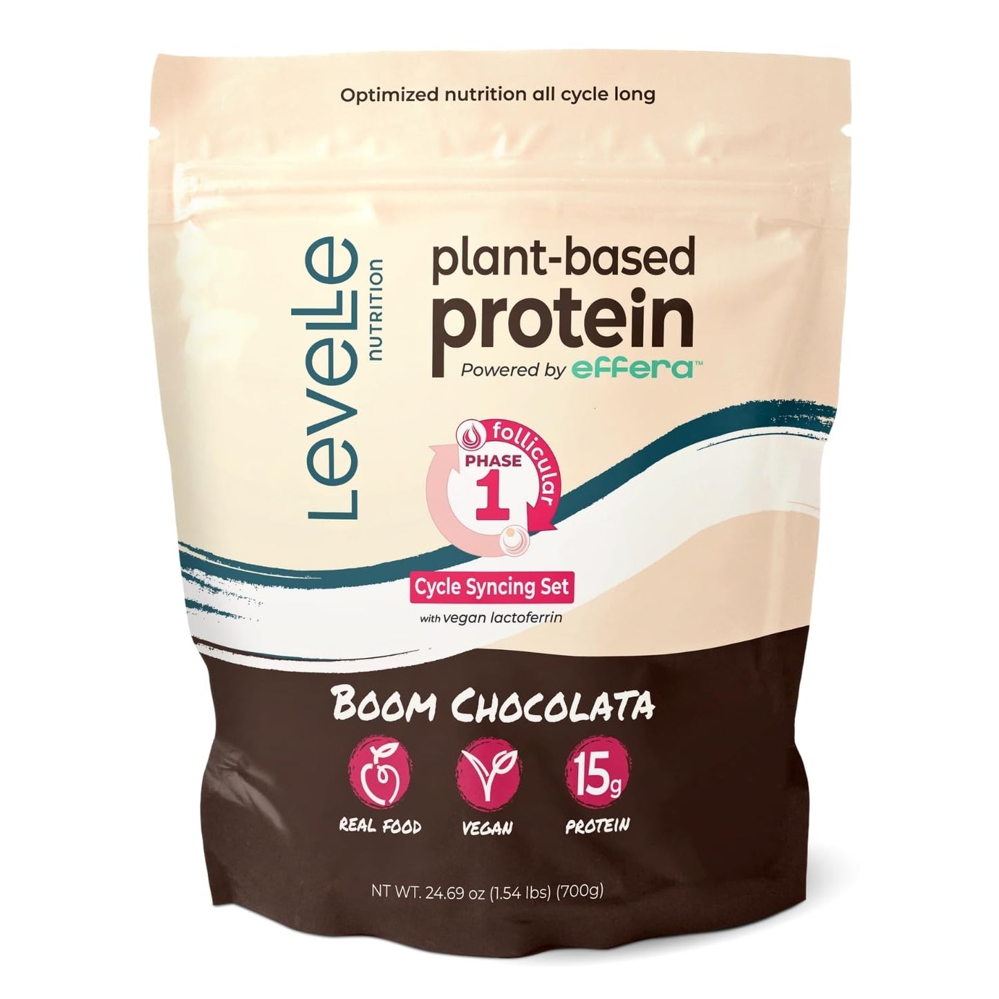 Levelle Nutrition Boom Chocolata Plant-Based Protein Powder 1.54 lb
