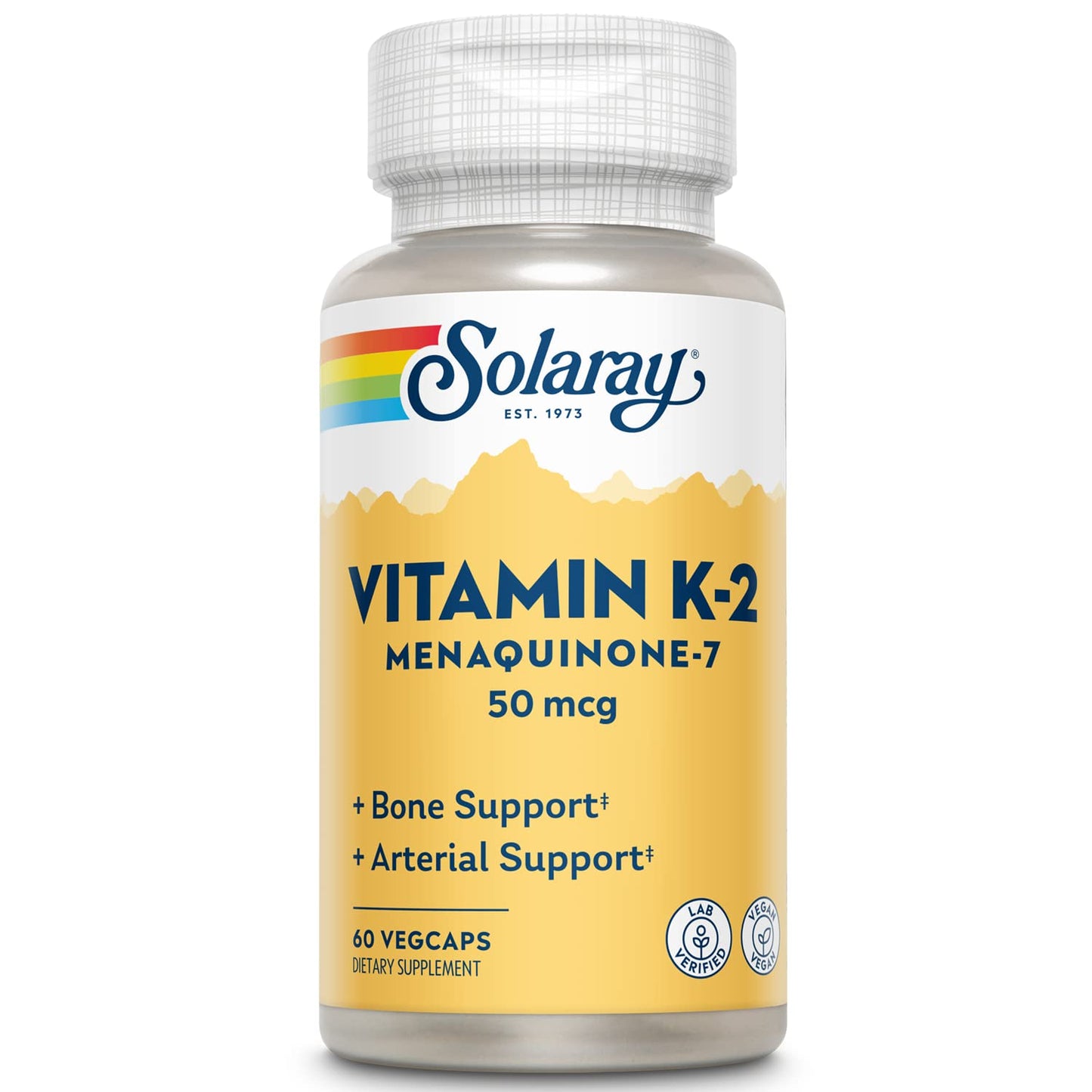 SOLARAY Vitamin K-2 as MK-7 50 mcg Veg Capsule, 60 Capsules