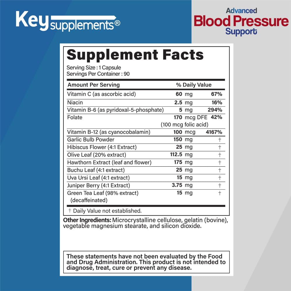 Keysupplement Blood Pressure Support Capsule 90 Count