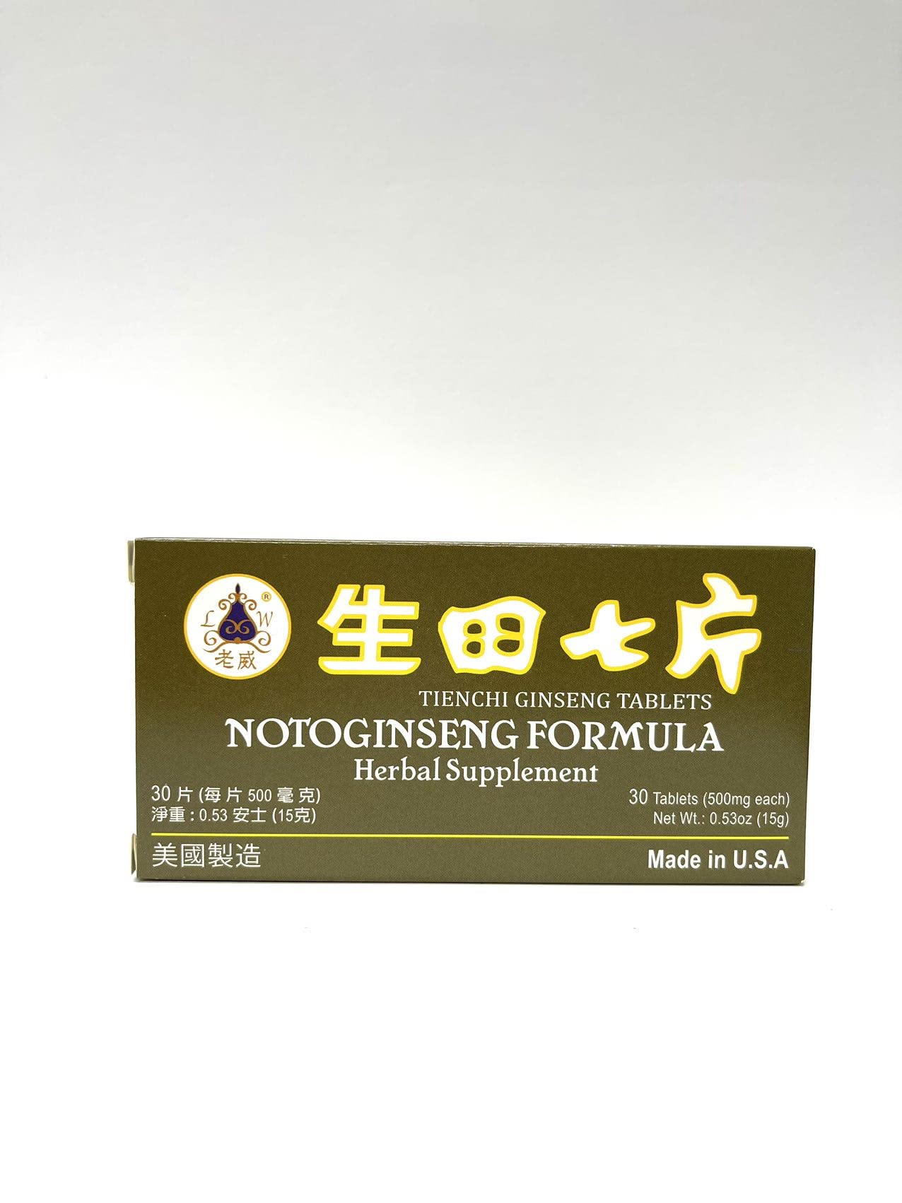 max nature Lao Wei Notoginseng Formula Tienchi Ginseng Tablets 1 Count