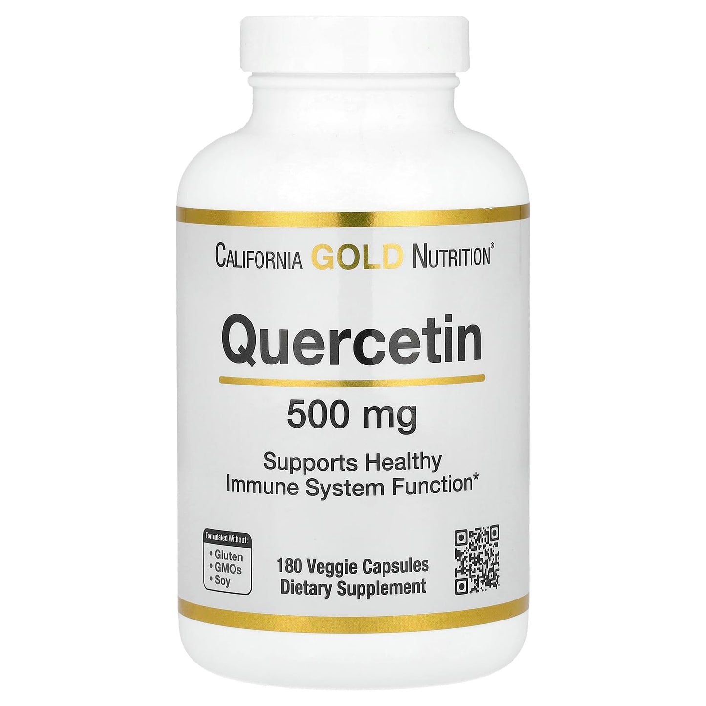 California Gold Nutrition Quercetin 500 mg Veggie Capsules, 180 Veggie Capsules
