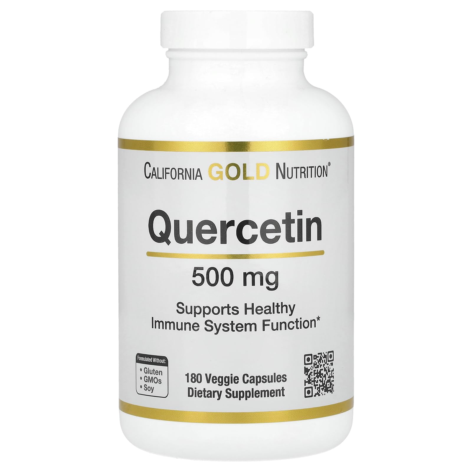 California Gold Nutrition Quercetin 500 mg Veggie Capsules, 180 Veggie Capsules