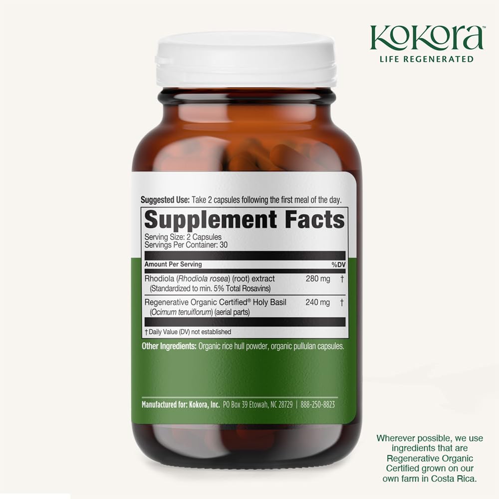 kokora Rhodiola Rosea Extra Strength Capsules 60 Count