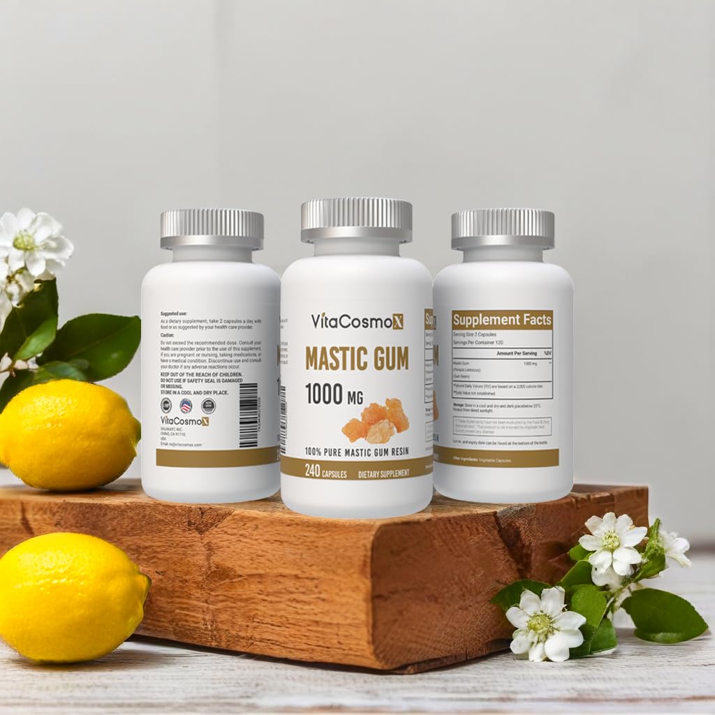 VitaCosmoX Mastic Gum Capsules, 1000 mg, 240 Capsules