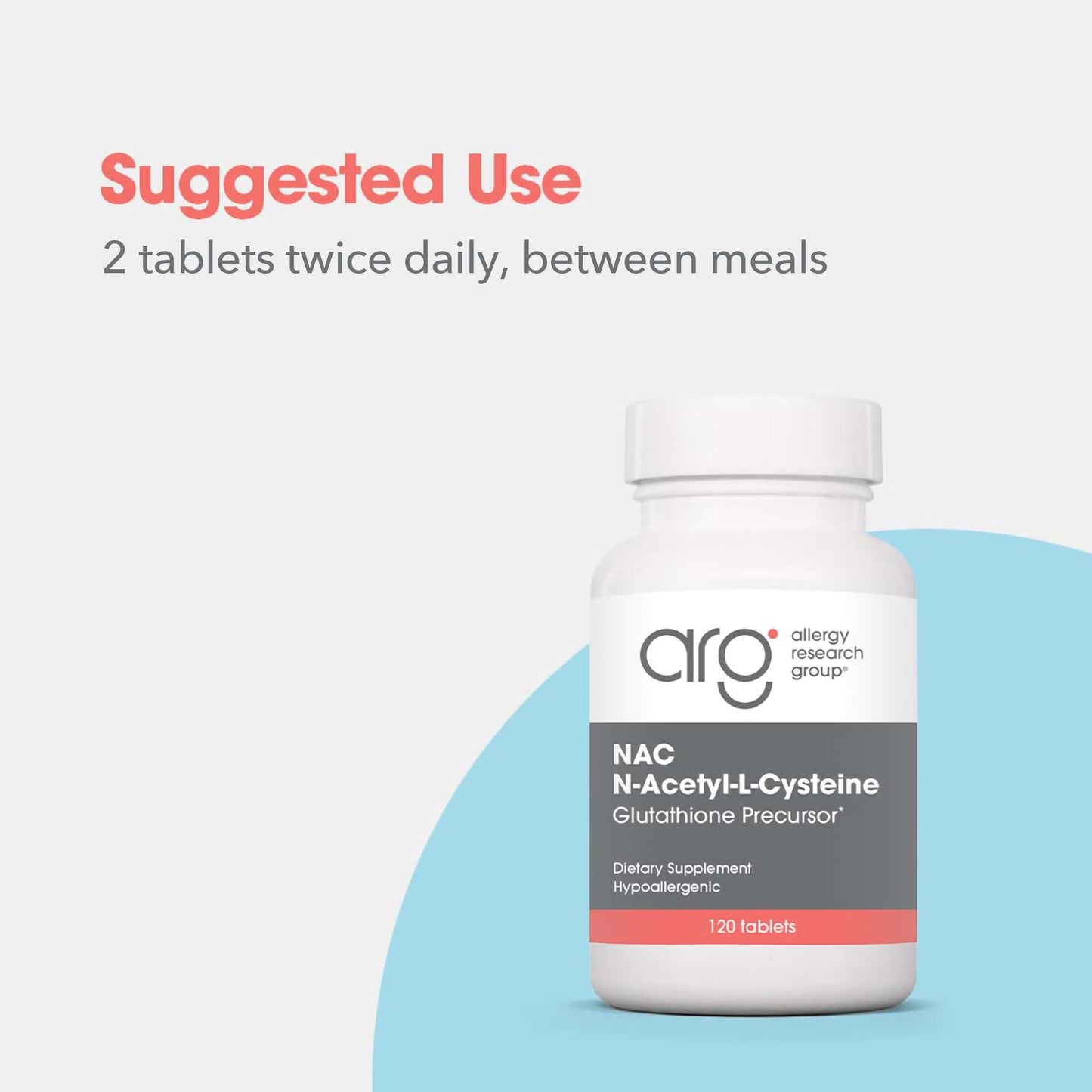 Allergy Research Group NAC N-Acetyl L-Cysteine 120 Tablets