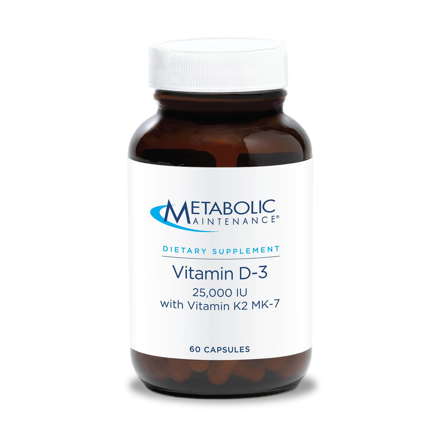 Metabolic Maintenance Vitamin D3 25,000 IU with Vitamin K2 MK-7 Capsules, 60 Count