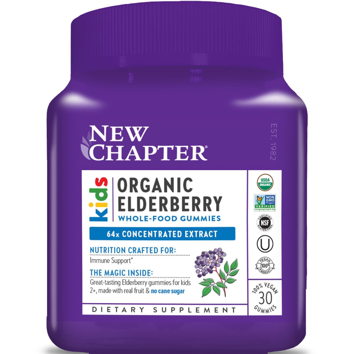 New Chapter Elderberry Gummies for Kids 2+ 30 Gummies