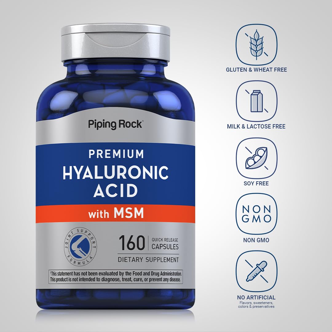 Piping Rock Hyaluronic Acid Supplement 100mg 160 Capsules