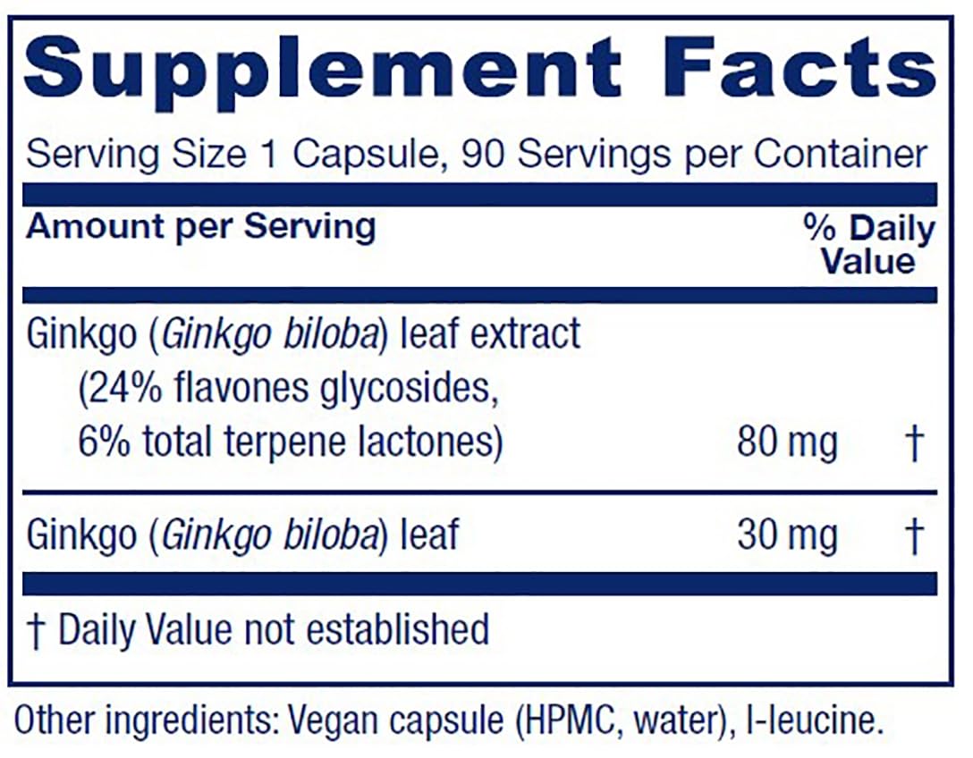 Vitanica Ginkgo Biloba Extract Capsules, 90 Count