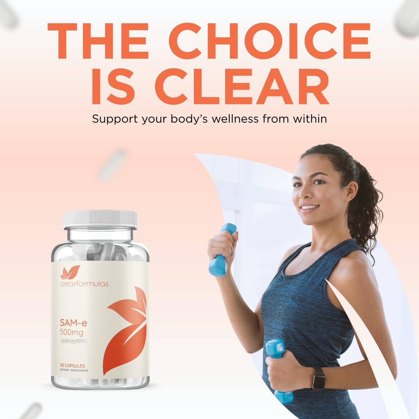 Clear Formulas Bioactive SAM-e 500mg Capsule, 30 Count