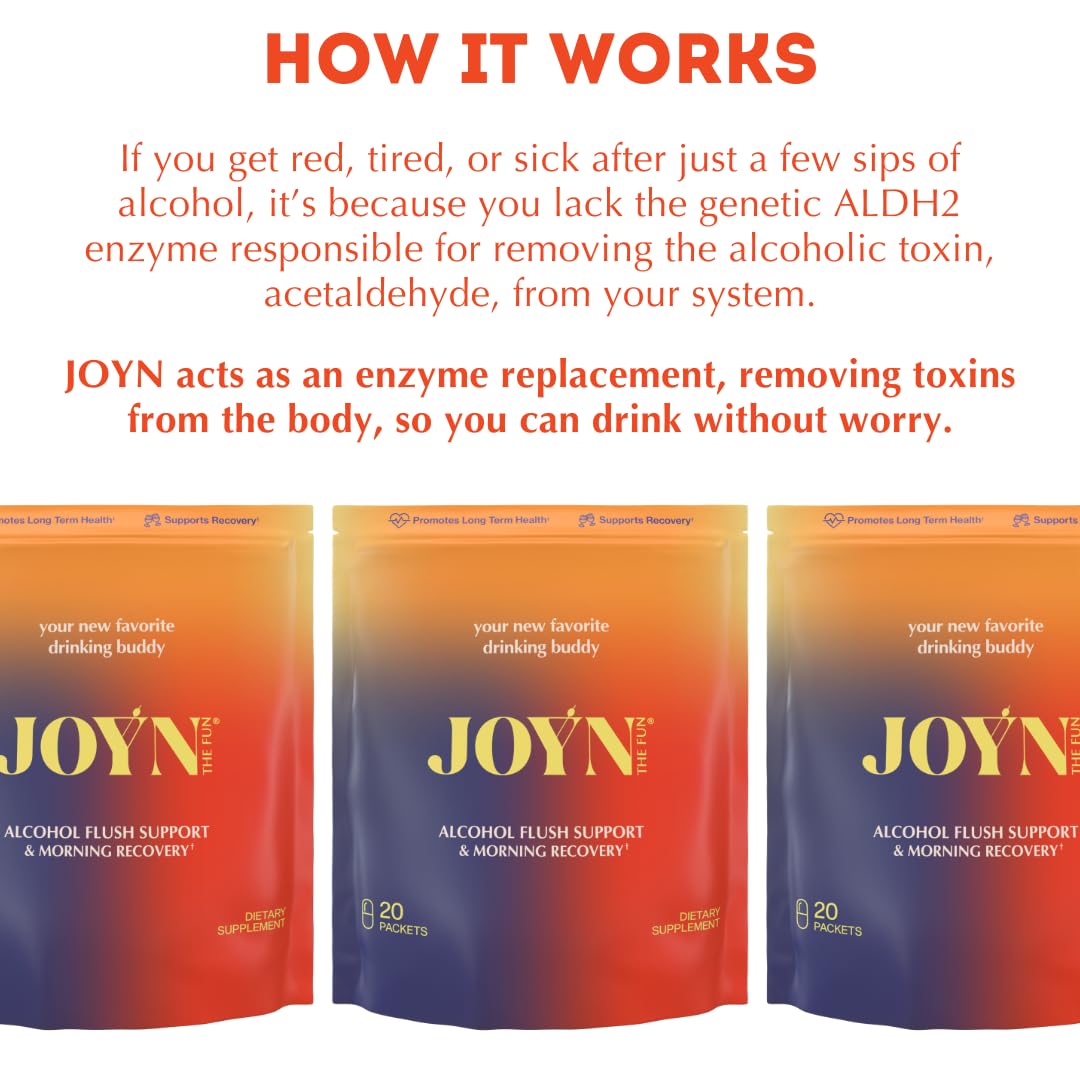JOYN Alcohol Flush & Asian Glow Relief, Morning Recovery, Liver Support Capsules, 20 Count