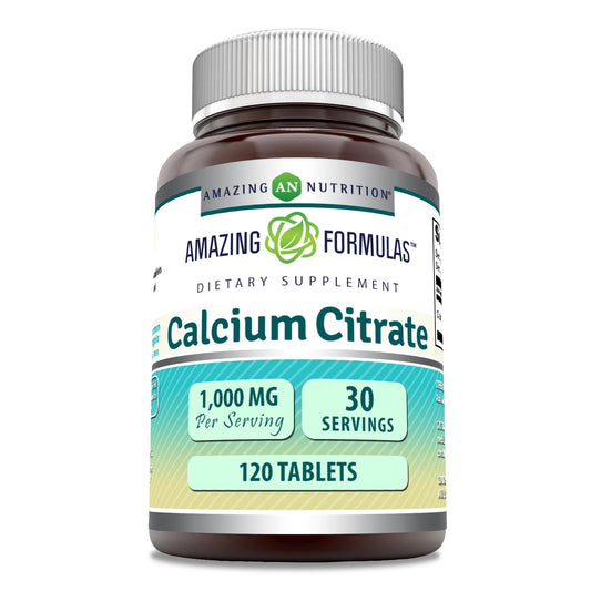 Amazing Nutrition Calcium Citrate Supplement 1000 mg Tablets 120