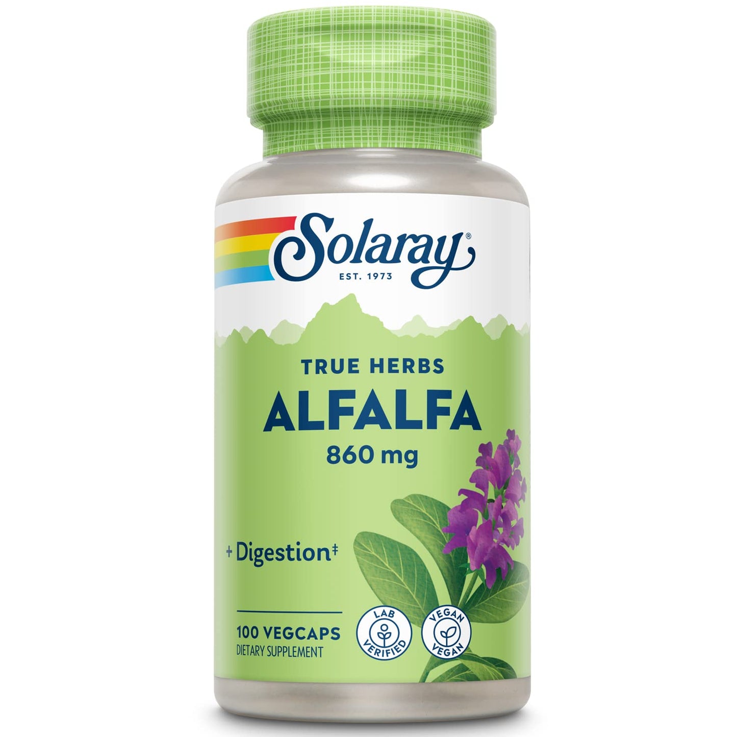 SOLARAY Alfalfa Leaf Supplement 860mg Capsules 100 Count
