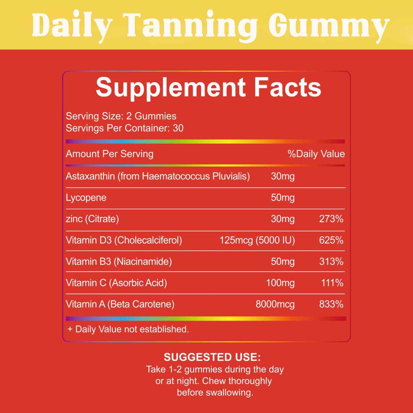 Fuxvao Daily Tanning Gummies 1 Count