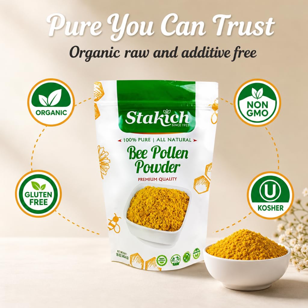 Stakich Bee Pollen Powder 16 oz