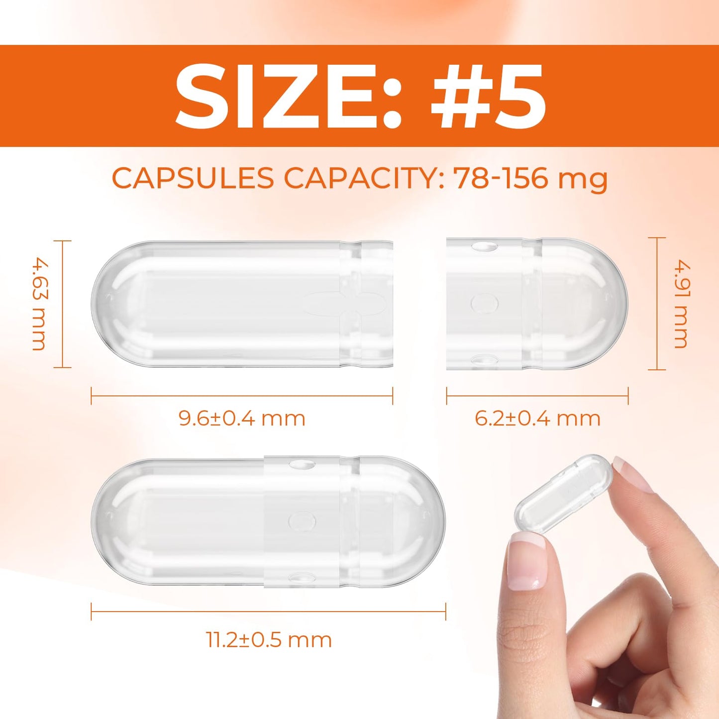 Angtai JN Empty Gelatin Capsules Size 5 Capsules 500 Count
