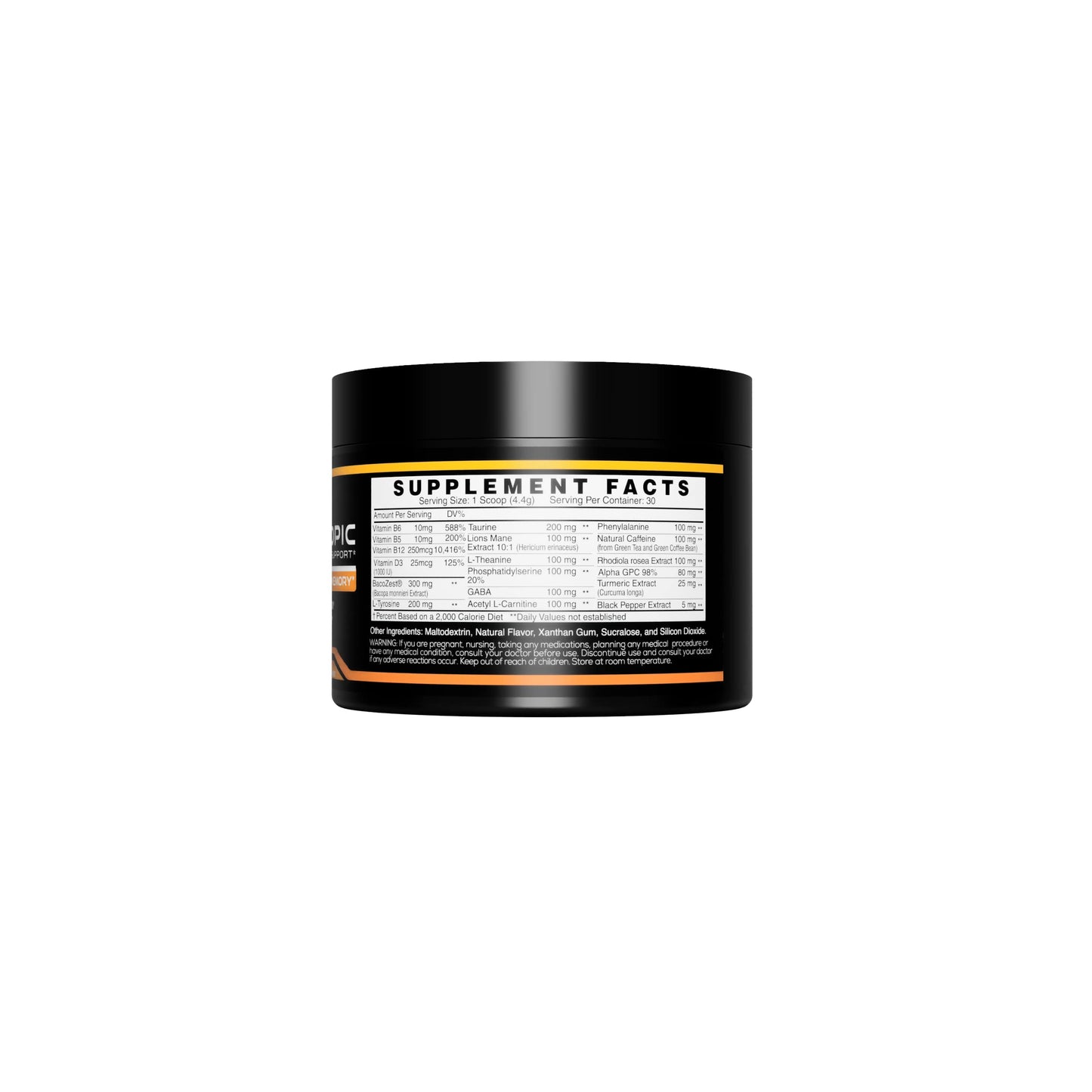 EC Sports Brain Boost Tropical Punch Nootropic Supplement for Focus, Faster Processing, Instant Energy & Performance w/ 18 Nootropics Powder, 1 oz