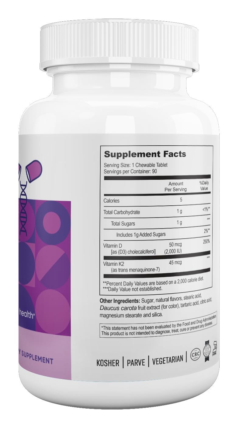 NUTRI-SUPREME RESEARCH K2 with D3 Chewable 90 Count