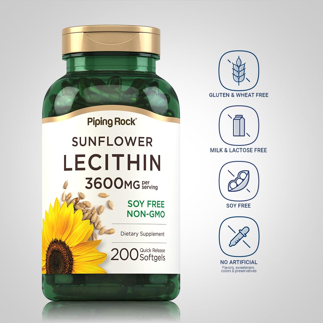 Piping Rock Sunflower Lecithin Softgel 200 Count