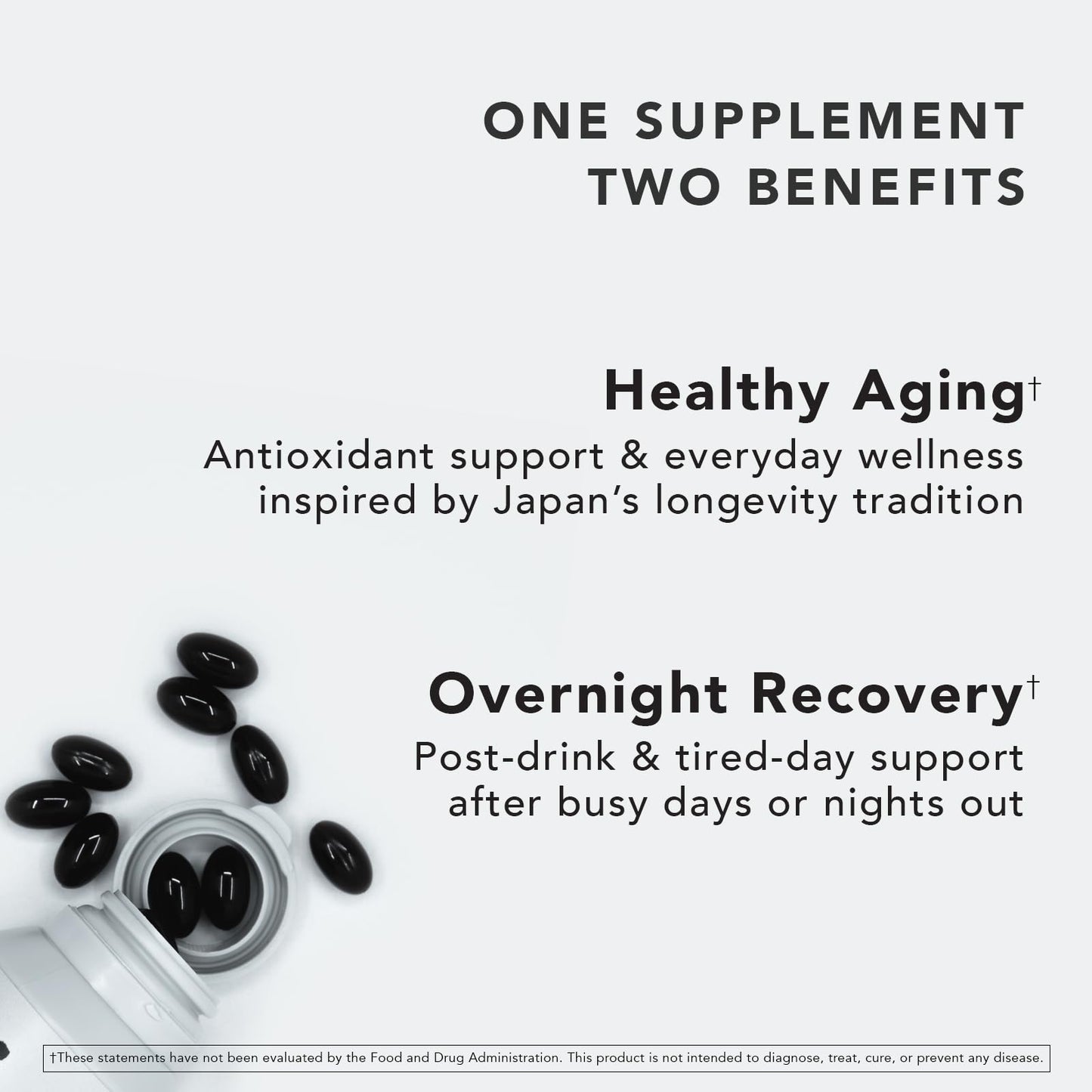 WASHOKU FOOD SUPPLEMENT Japanese Longevity Supplement with Fermented Kurozu Black Vinegar & Okinawa Moromisu Softgels 180 Count