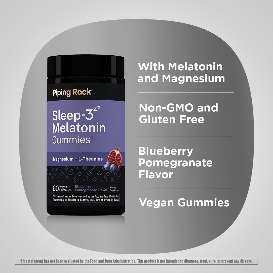 Piping Rock Melatonin 3mg Gummies, 60 Count