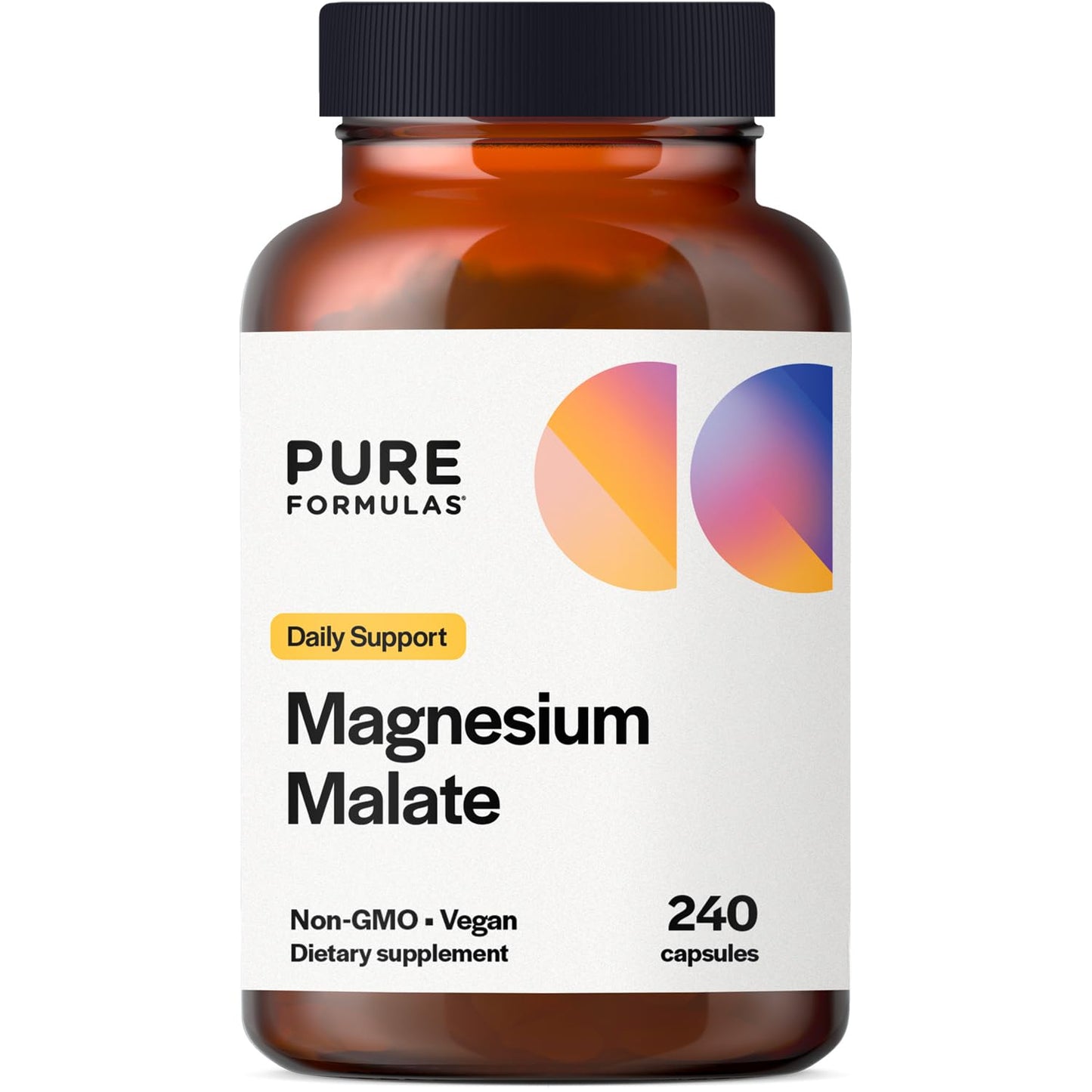 PureFormulas Magnesium Malate Capsules, Chelated Magnesium as DiMagnesium Malate, 240 Capsules