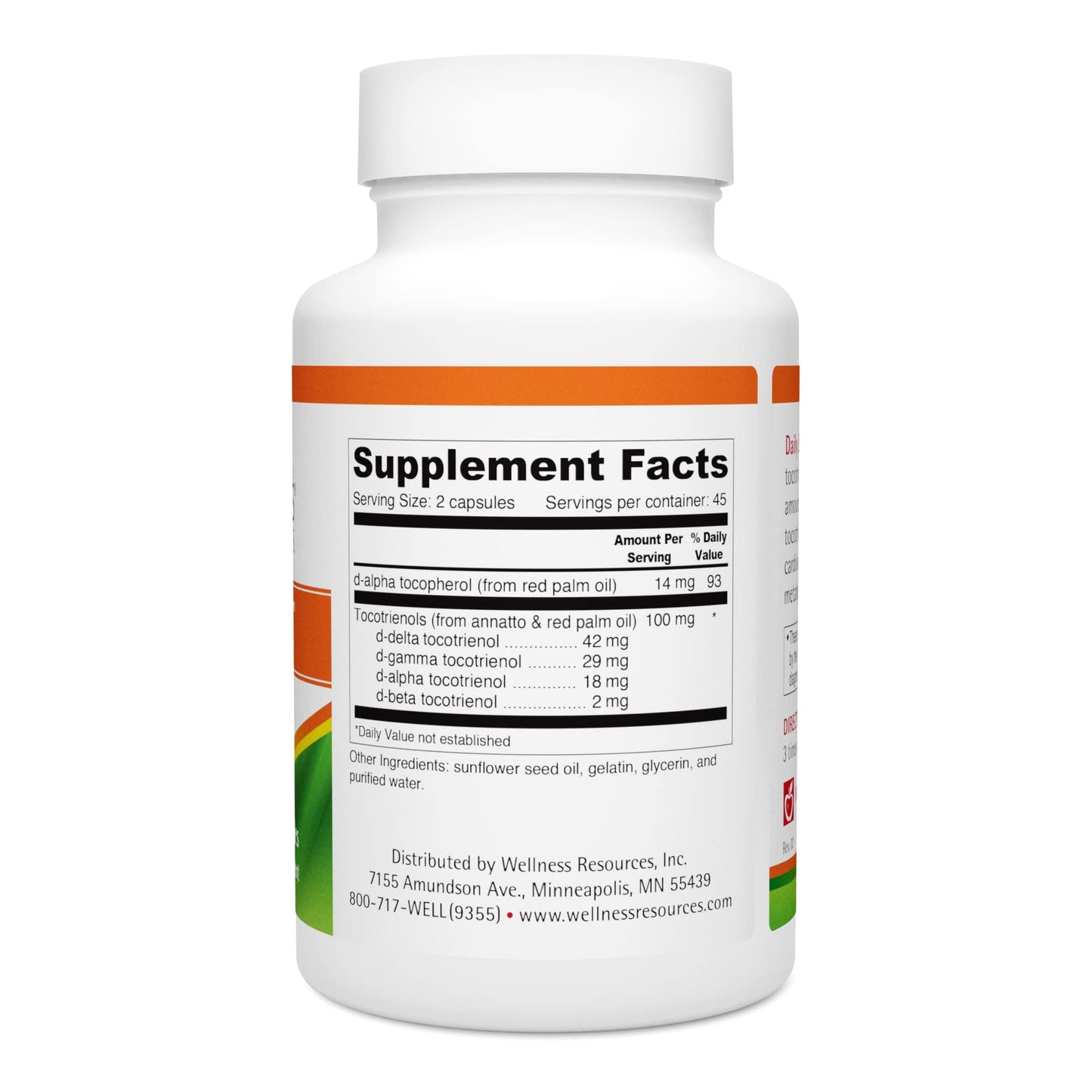 Wellness Resources Daily Super E-Tocotrienol Vitamin E Complex Softgels 90