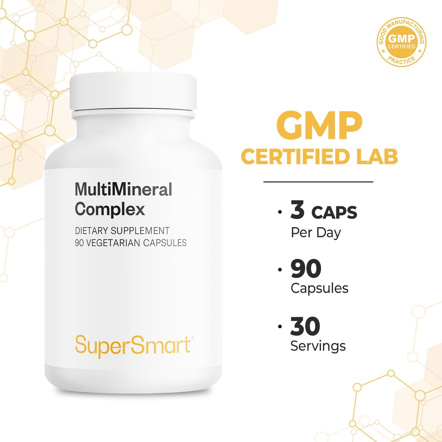 Supersmart Multimineral Complex Supplement (Full Spectrum) Capsules, 90 Count