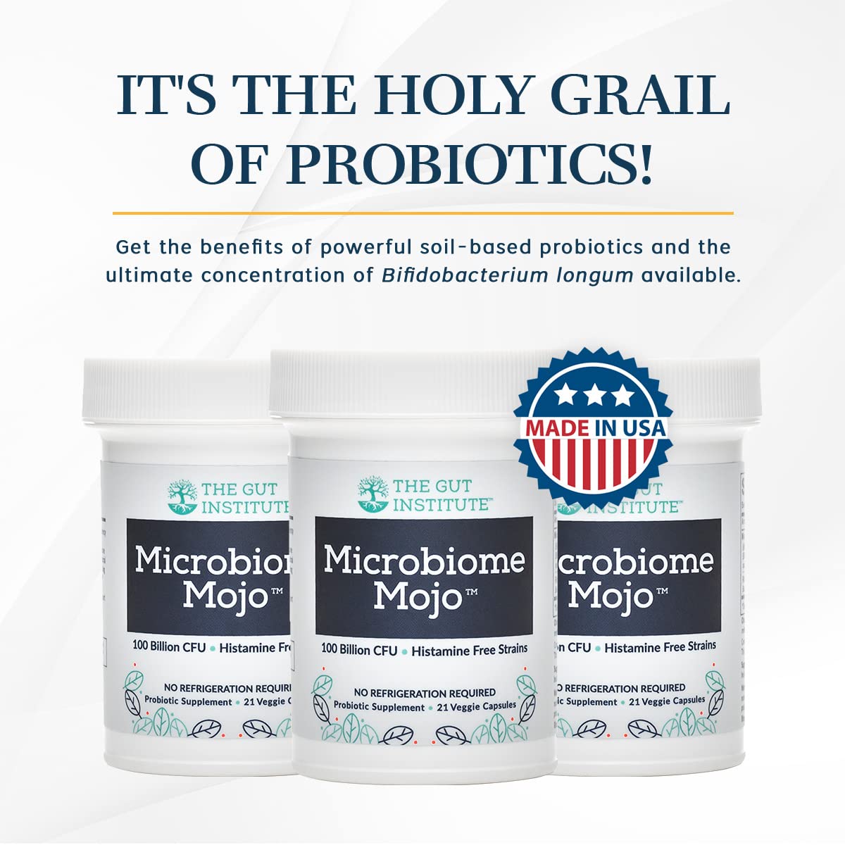 The Gut Institute Microbiome Mojo 2-in-1 High Potency Probiotics Capsule, 28 Count