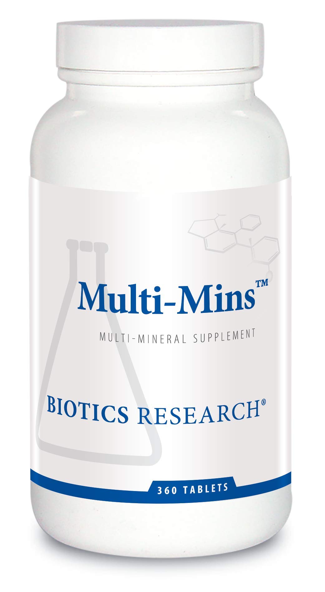 BIOTICS RESEARCH Multi-Mins Bioavailable & Potent Multi Mineral Supplement, Balanced Mineral Chelates & Whole Food Trace Minerals with Magnesium, Chromium, Iodine - Easily Absorbed, 360 Tablets