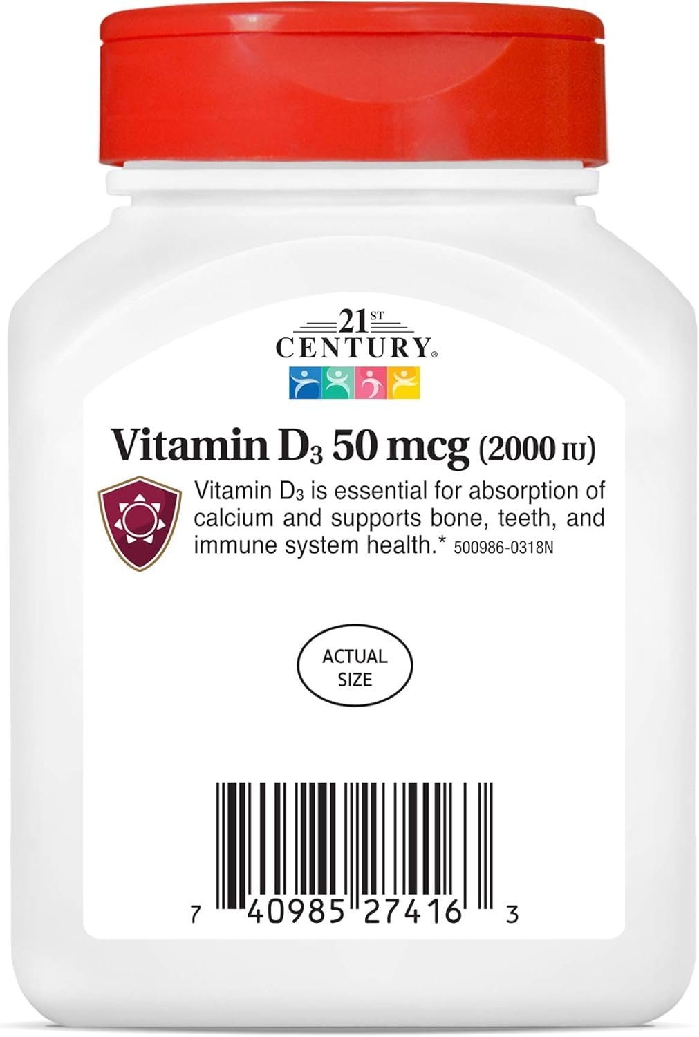 21st Century Vitamin D3 2000 IU Softgels, 250 Count