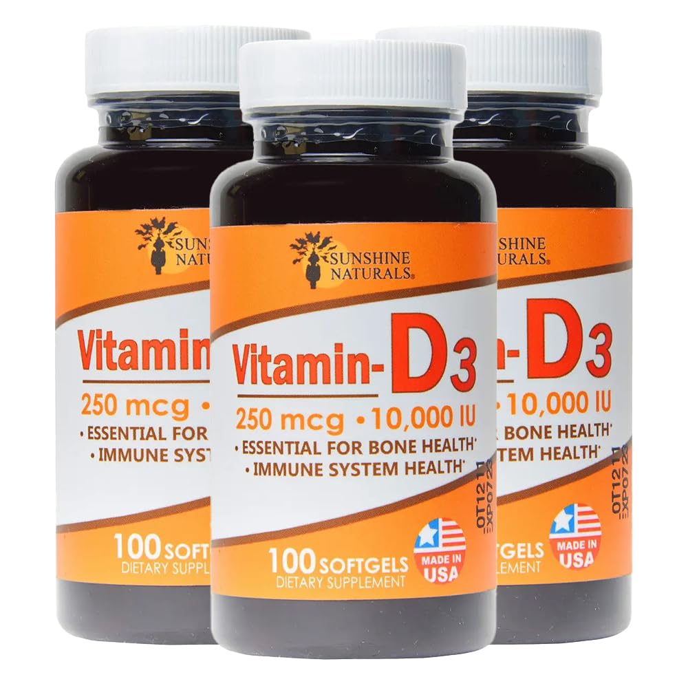 Sunshine Naturals Vitamin D3 Dietary Supplement Softgels 300