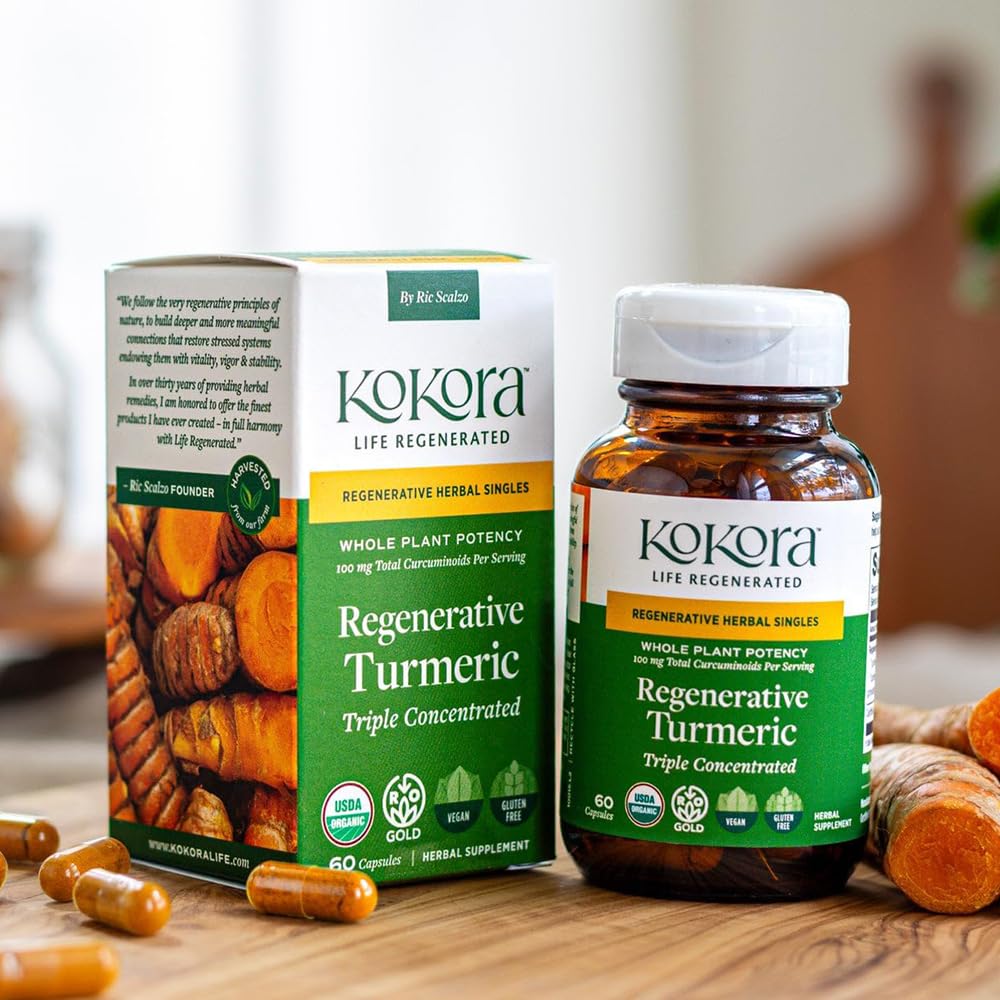 kokora Regenerative Turmeric Curcuminoids Vegan Non-GMO Capsules 60