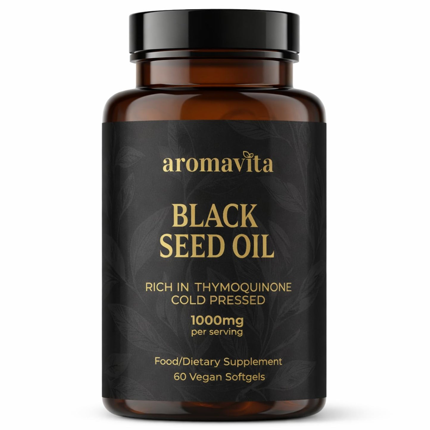 AROMAVITA Black Seed Oil 1000mg Capsule, 60 Count