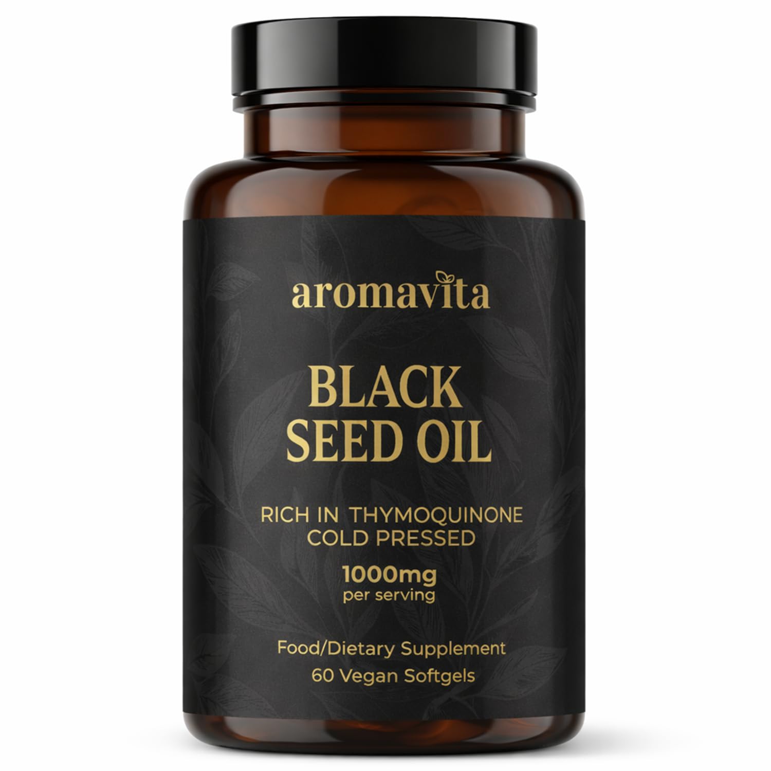 AROMAVITA Black Seed Oil 1000mg Capsule, 60 Count