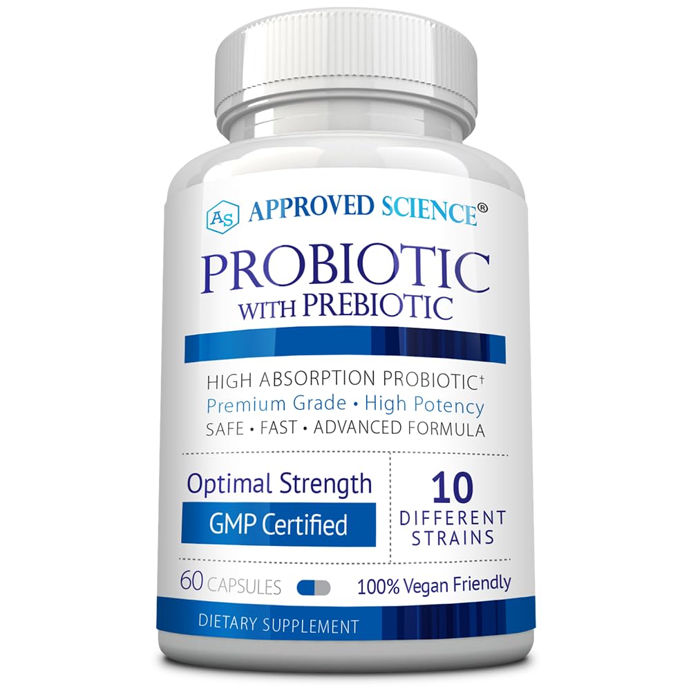 Approved Science Probiotic with Prebiotic - 10 Strains - 25 Billion CFU Capsule 60 Count