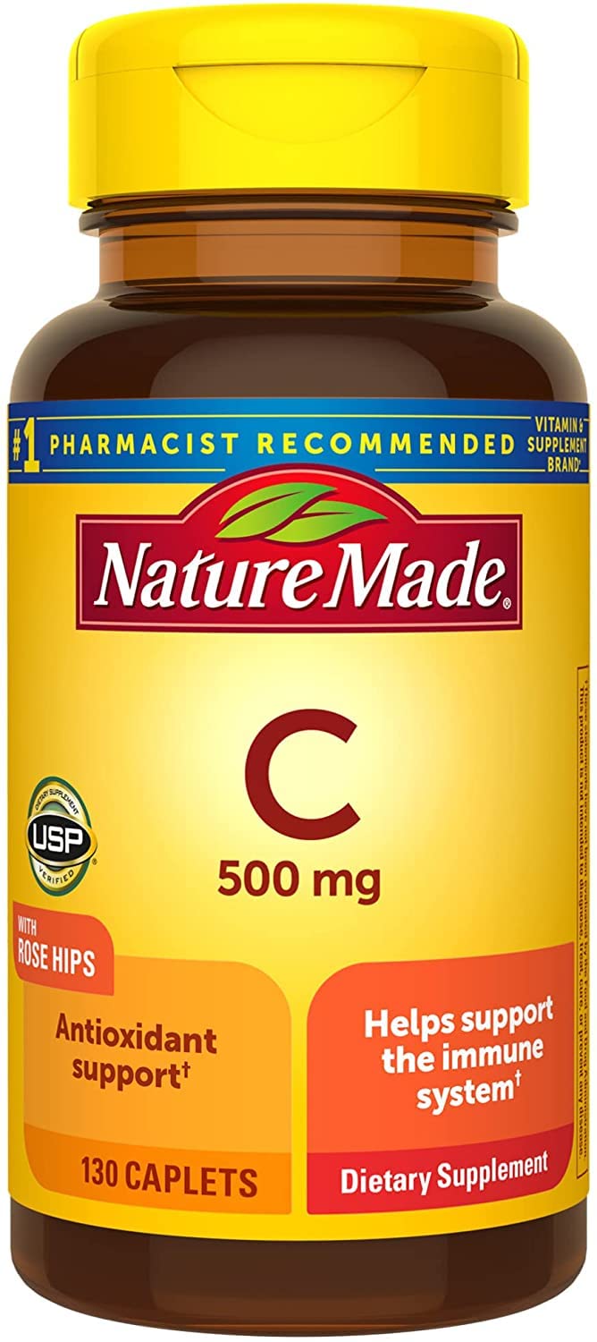 Nature Made Vitamin C 500 mg Caplets with Rose Hips, 390 Caplets