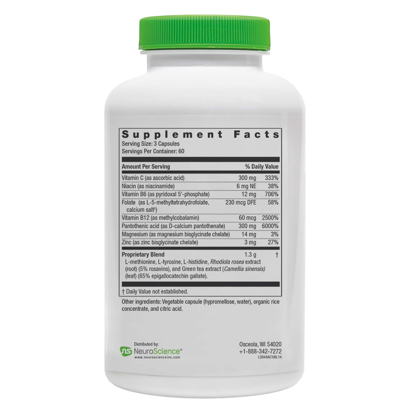 NeuroScience AdreCor Adrenal Support Capsules, 180 Count