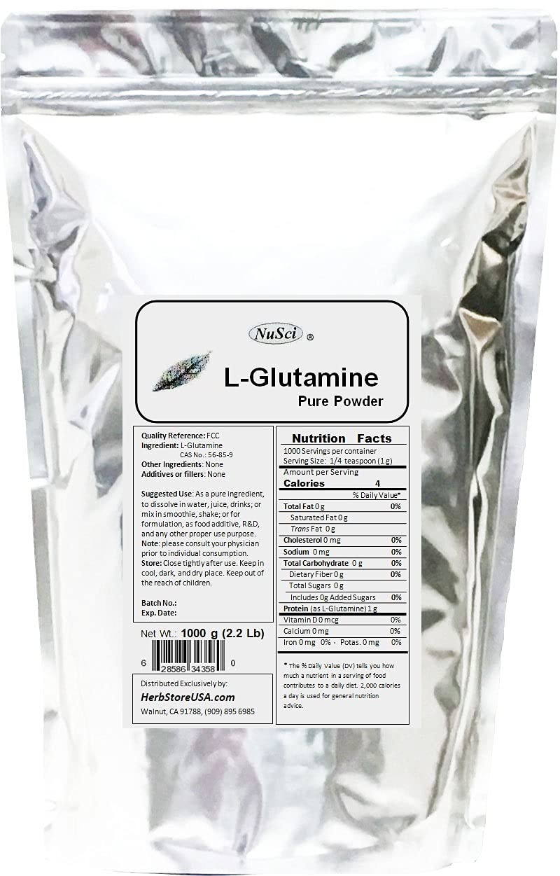 NuSci L-Glutamine Powder FCC Grade, 17.8 oz