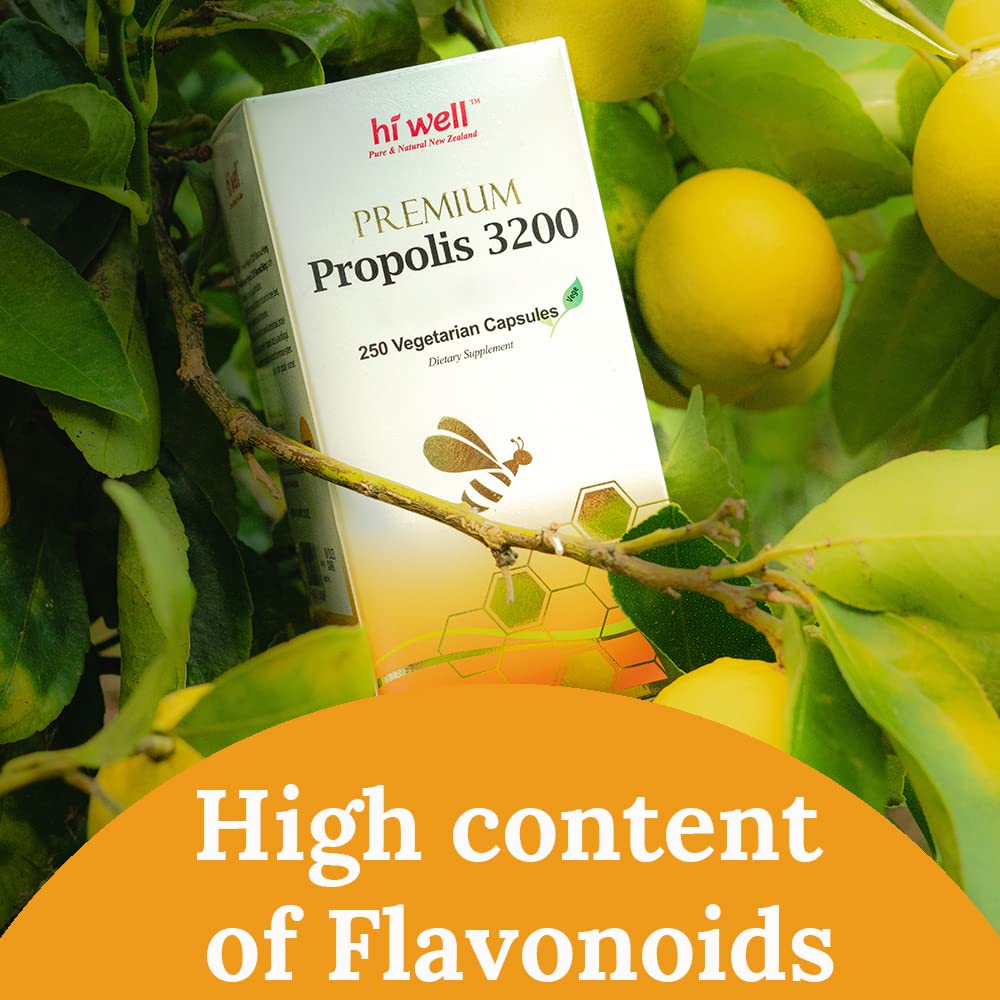 Hi Well Pure & Natural New Zealand Propolis 3200 Flavonoid 96mg Capsules 750