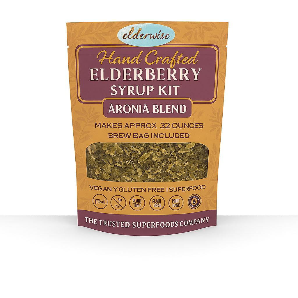 Elderwise Organics Made With Love Elderberry Aronia Berry Syrup Kit Powder 3 Ounce