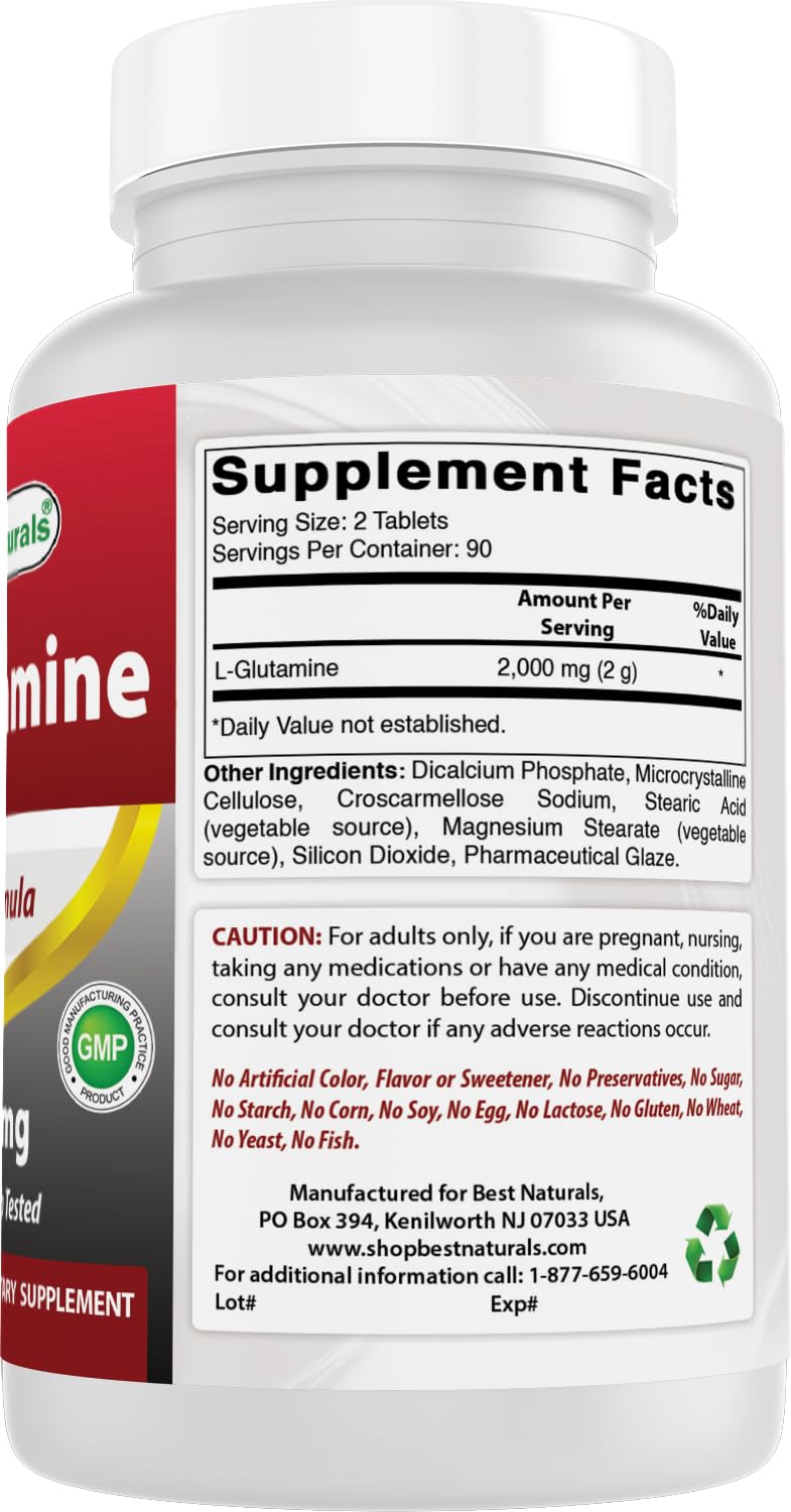 Best Naturals L-Glutamine 1000 mg 540 Tablets