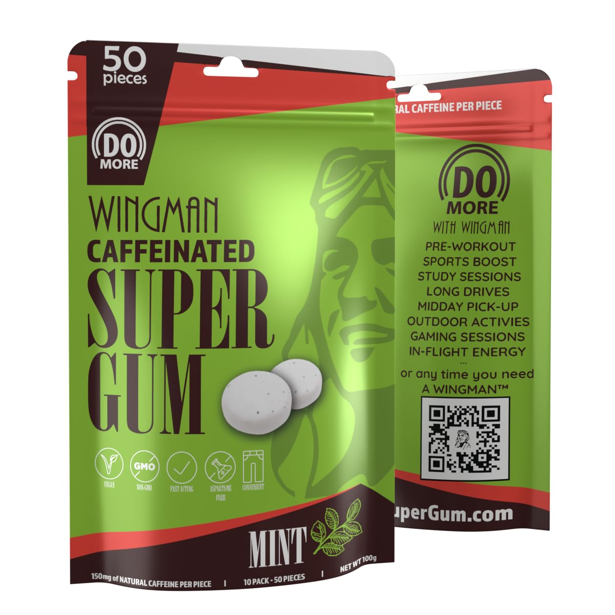 WIngman Super Gum Wingman Energy Gum Chewable 50 Pieces